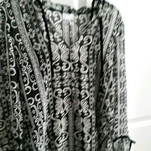 ecru ~ NWT $268 100% Luxury Silk Top With Black Camisole~XS~ $200 OFF!!